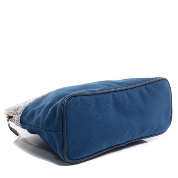 Hermes Rare Collectors Canvas Bolide Samarcande Toiletry Case MM Indigo Bleu - Picture 5 of 17